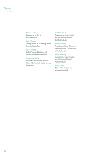 smithfield food 2001 AR