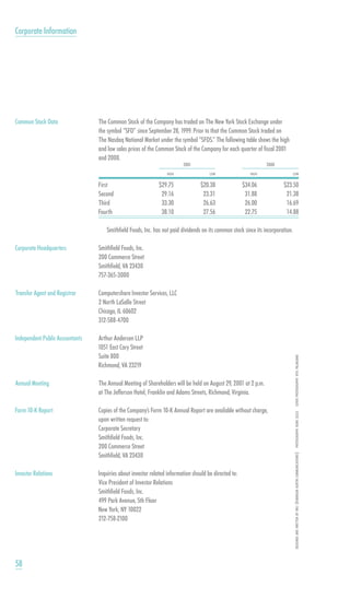 smithfield food 2001 AR