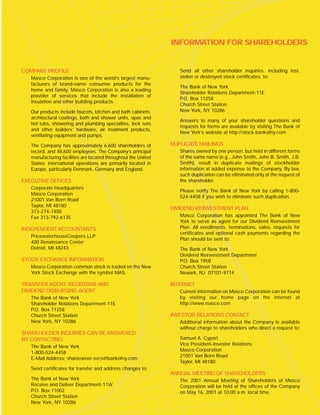 Masco Annual Report2000