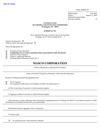 masco Proxy Statements 2007 