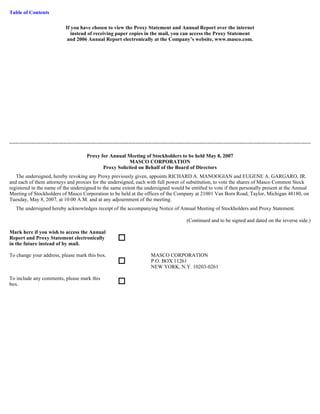 masco Proxy Statements 2007 