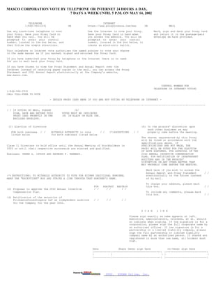 masco Proxy Statements 2002- 