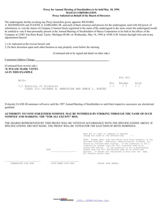 masco Proxy Statements 1994- 