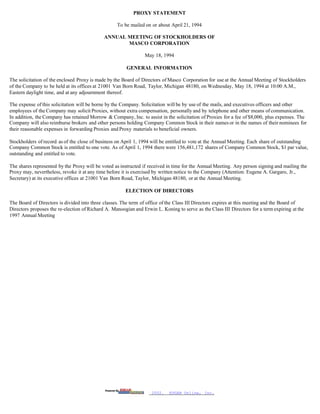 masco Proxy Statements 1994- 