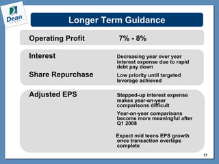 3/2/07 DF Special Dividend ConferenceCallSlides