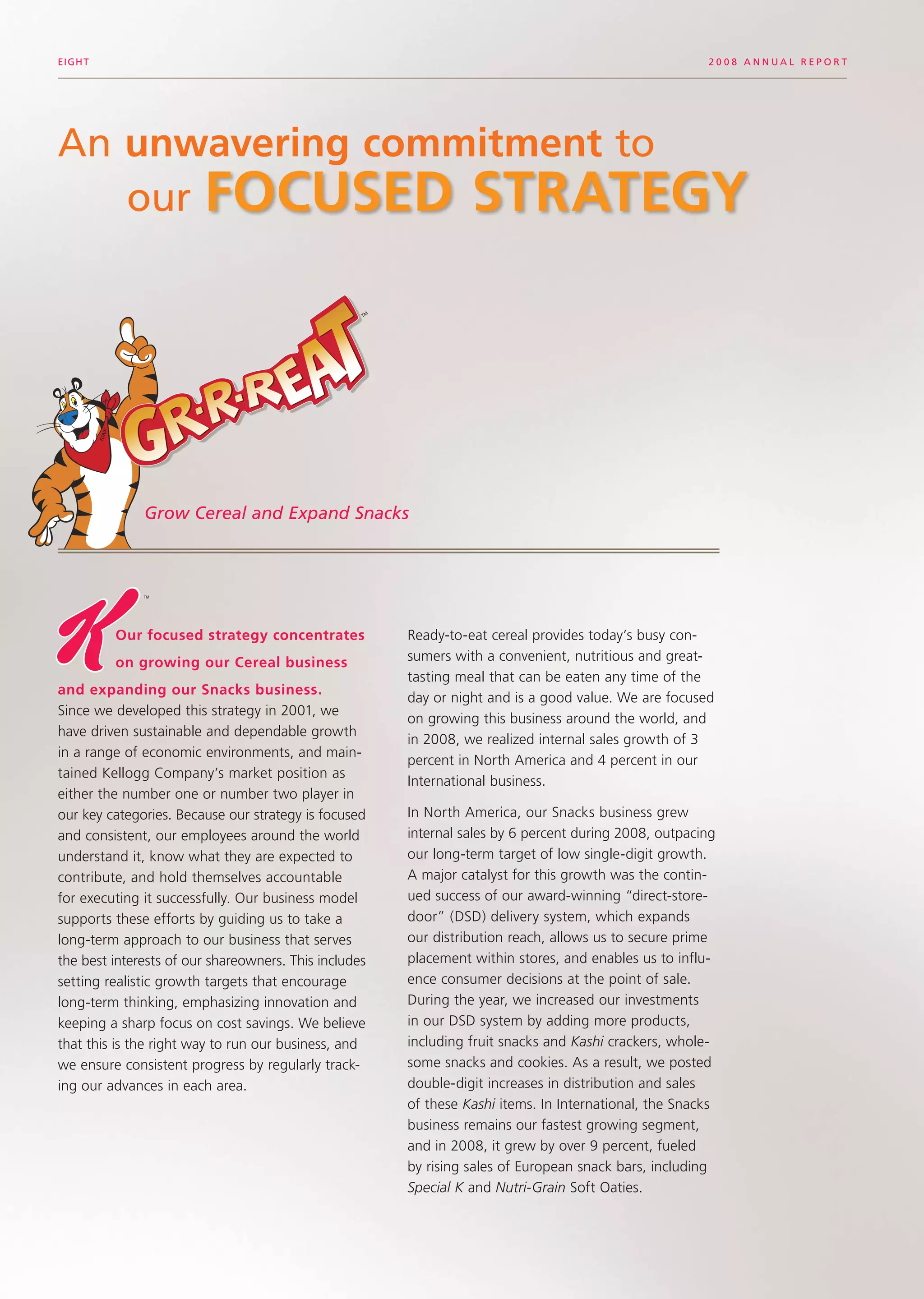 kellogg annual reports 2008