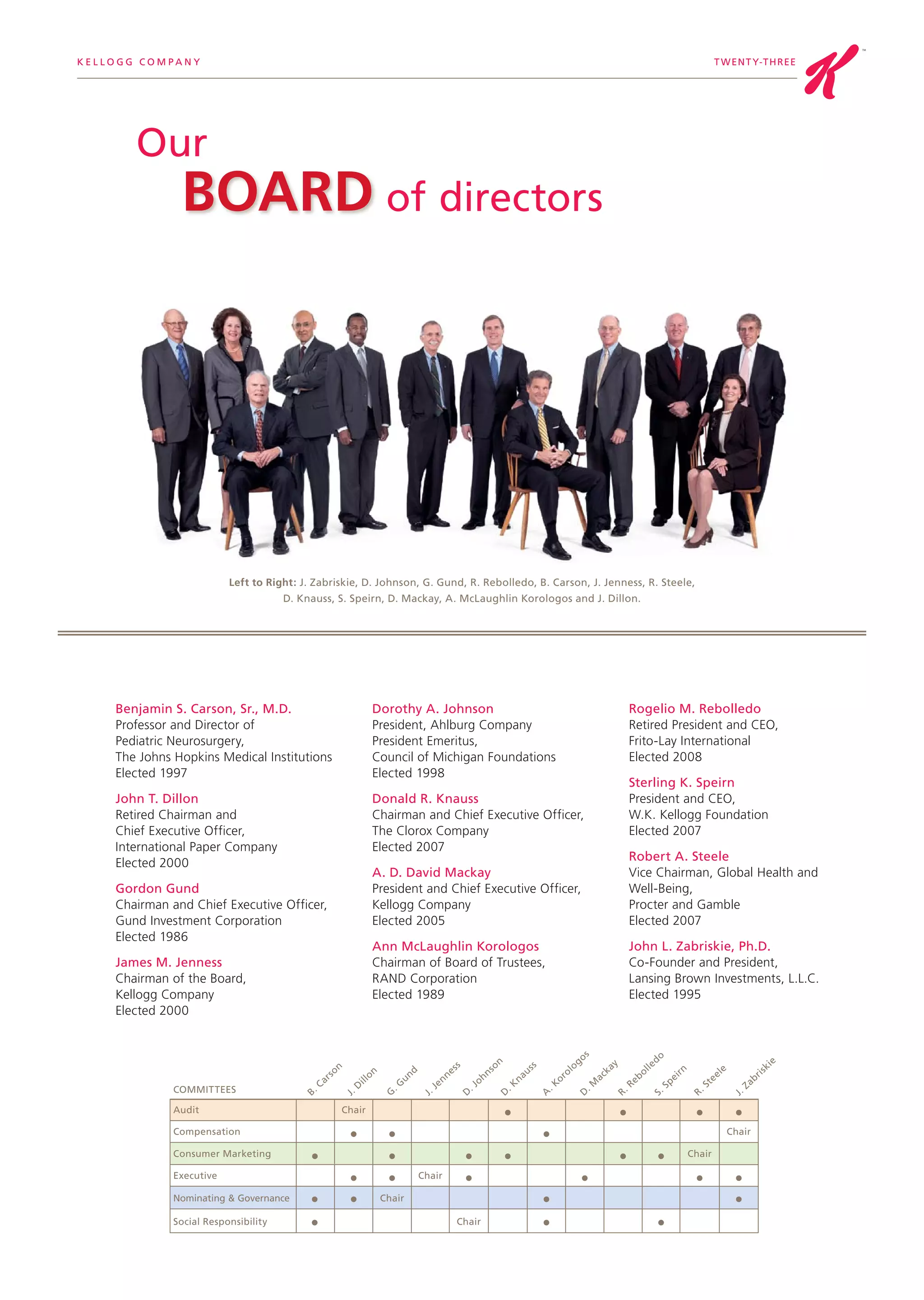 kellogg annual reports 2008