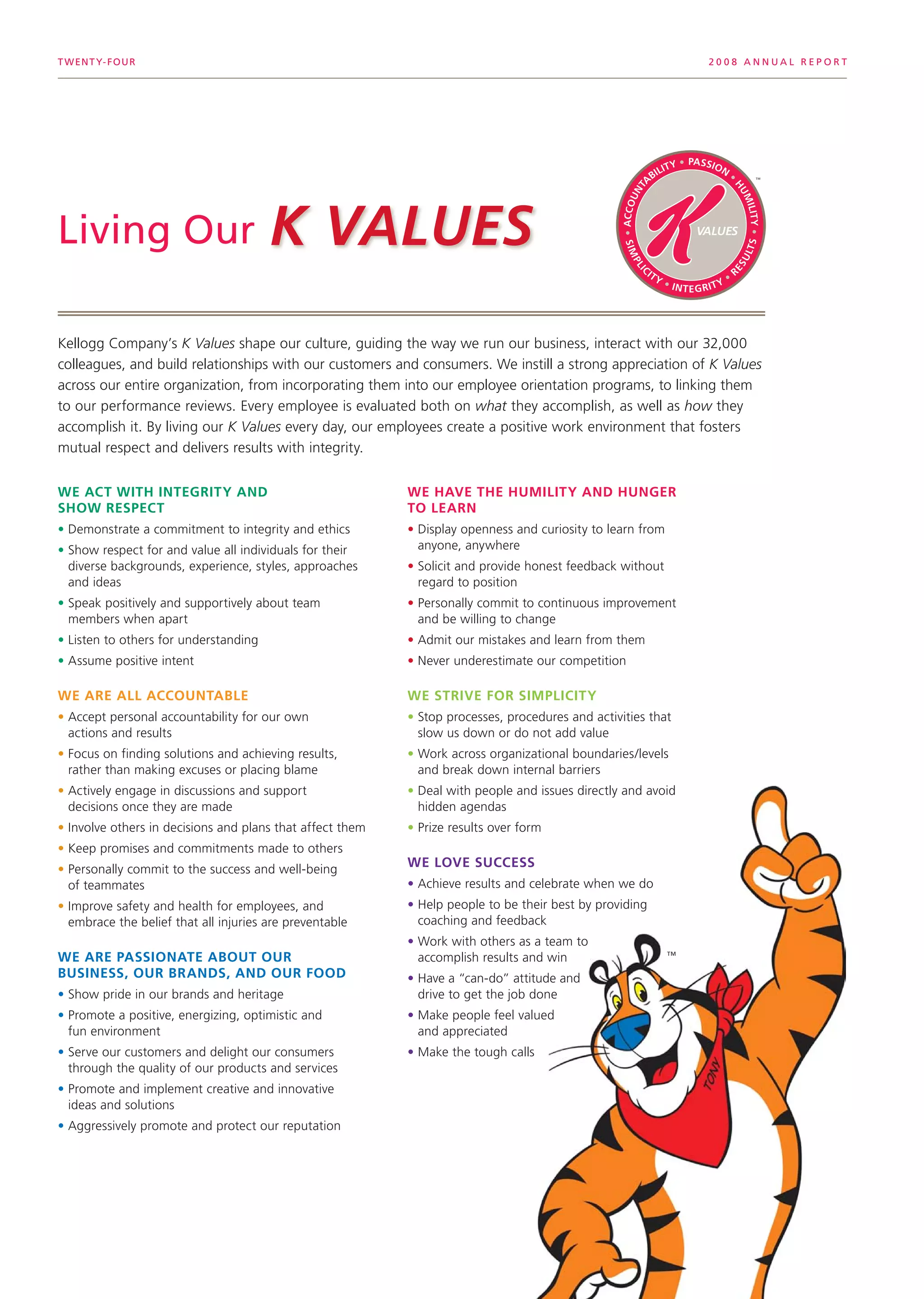 kellogg annual reports 2008