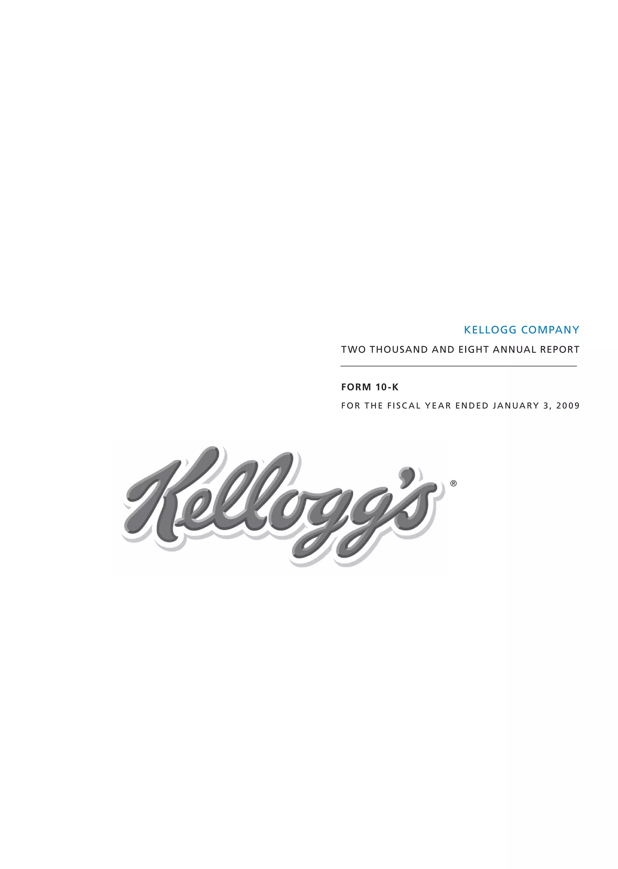 kellogg annual reports 2008