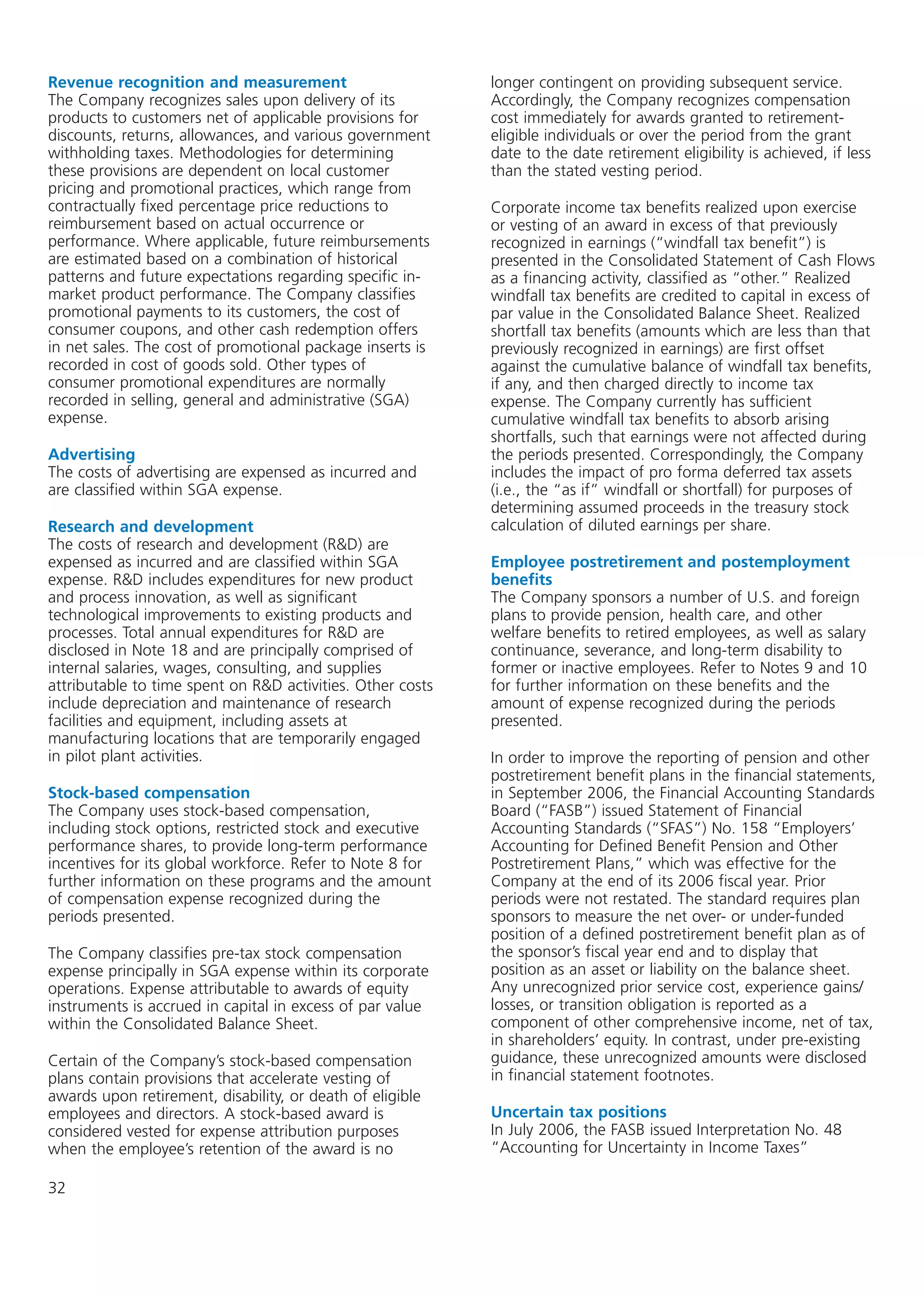 kellogg annual reports 2008