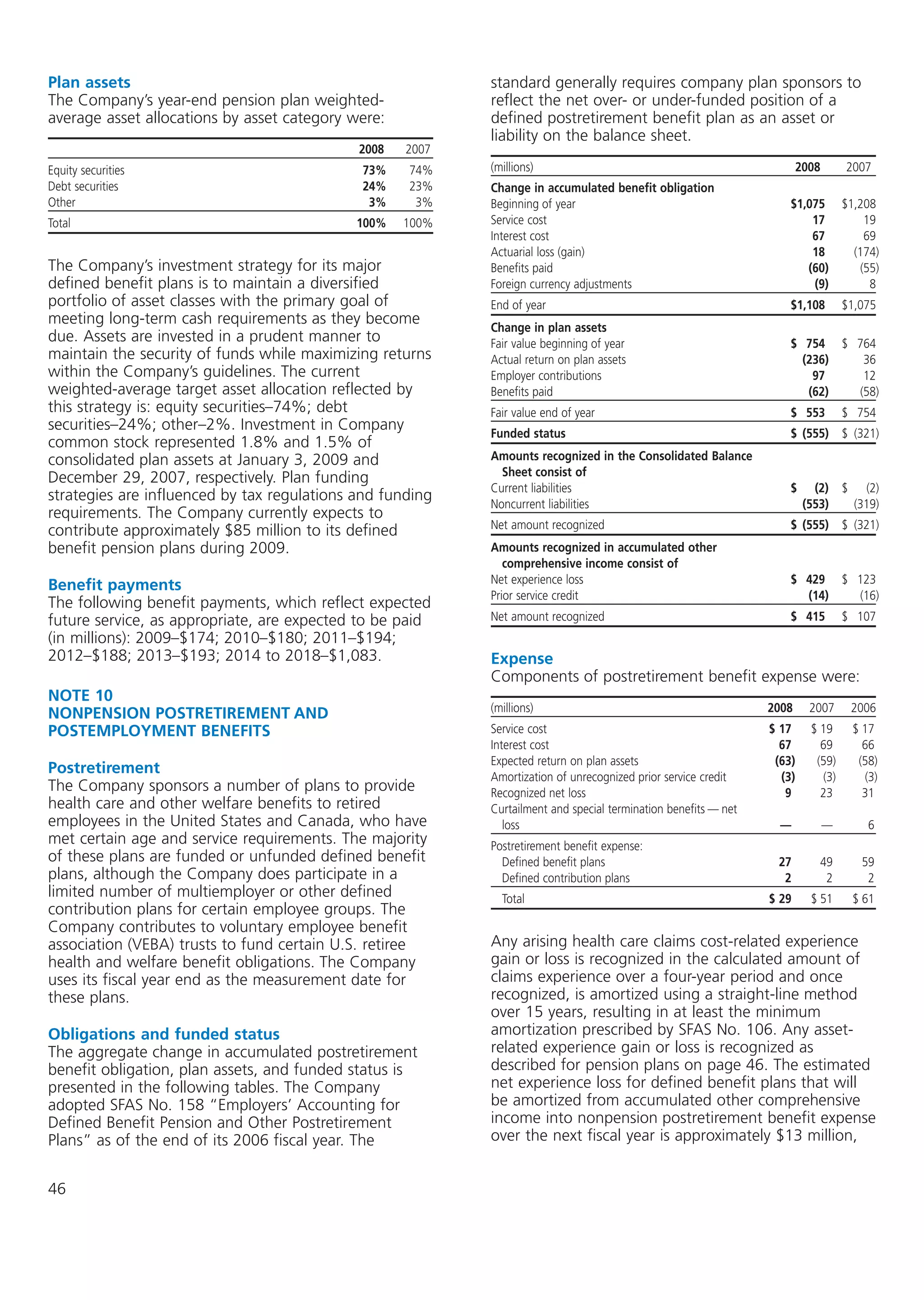 kellogg annual reports 2008