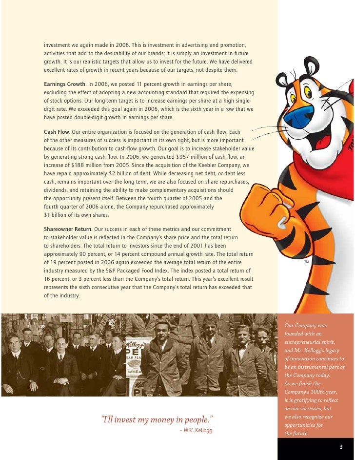 kellogg annual report Investors report alumni and friends, i am so proud that, on august 31, we reached the final milestone in our seven-year plan for transformation — completing our $350 million transforming together campaign, coming in at a record $365 million , thanks to so many of you. kellogg annual report Investors report alumni and friends, i am so proud that, on august 31, we reached the final milestone in our seven-year plan for transformation — completing our $350 million transforming together campaign, coming in at a record $365 million , thanks to so many of you.