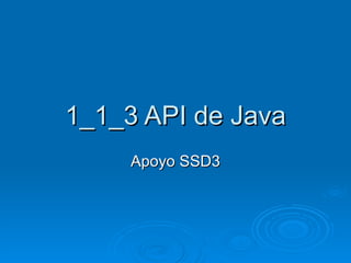 1_1_3 API de Java Apoyo SSD3 