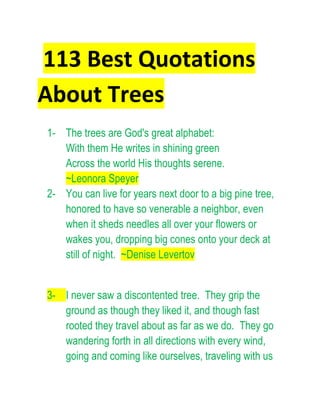  113 Best Quotations About Trees<br />,[object Object]