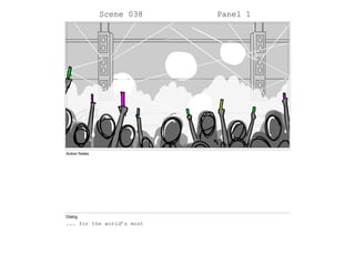 Scene 038 Panel 1
Action Notes
Dialog
... for the world’s most
 
