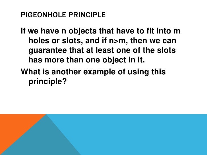 pigeonhole principle