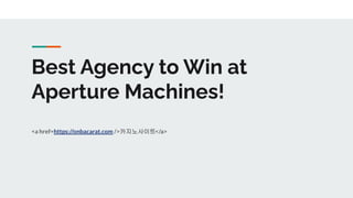 Best Agency to Win at
Aperture Machines!
<a href=https://onbacarat.com />카지노사이트</a>
 