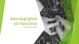 Bæredygtighed
på Naturama
Thomas Bjørneboe Berg
 