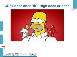 CD34 dose after RIC: High dose or not?
 