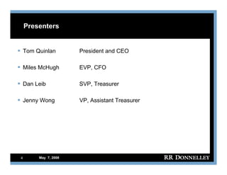 R.R.donnelley FixedIncomeInvestors05/07/08