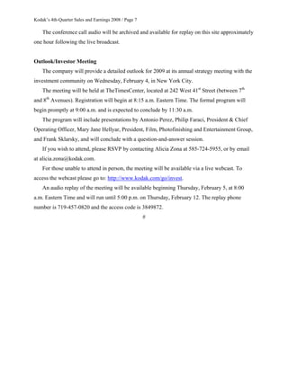 eastman kodak 01/29_4Q/08_SE