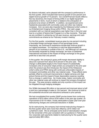 eastman kodak 1Q 08_Transcript