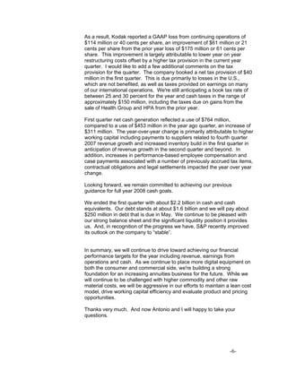 eastman kodak 1Q 08_Transcript