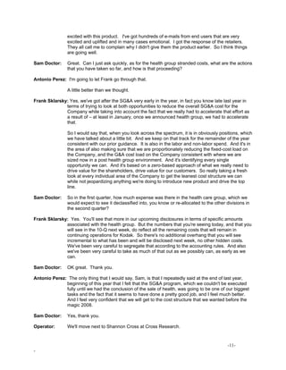eastman kodak 1Q 07 SE Transcript