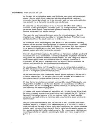 eastman kodak 1Q 07 SE Transcript
