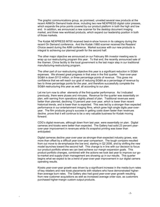 eastman kodak 1Q 07 SE Transcript