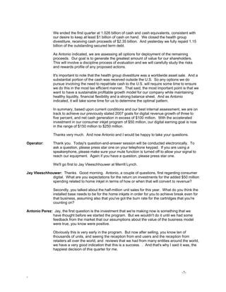 eastman kodak 1Q 07 SE Transcript