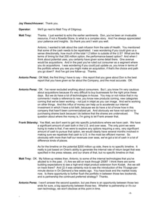 eastman kodak 1Q 07 SE Transcript