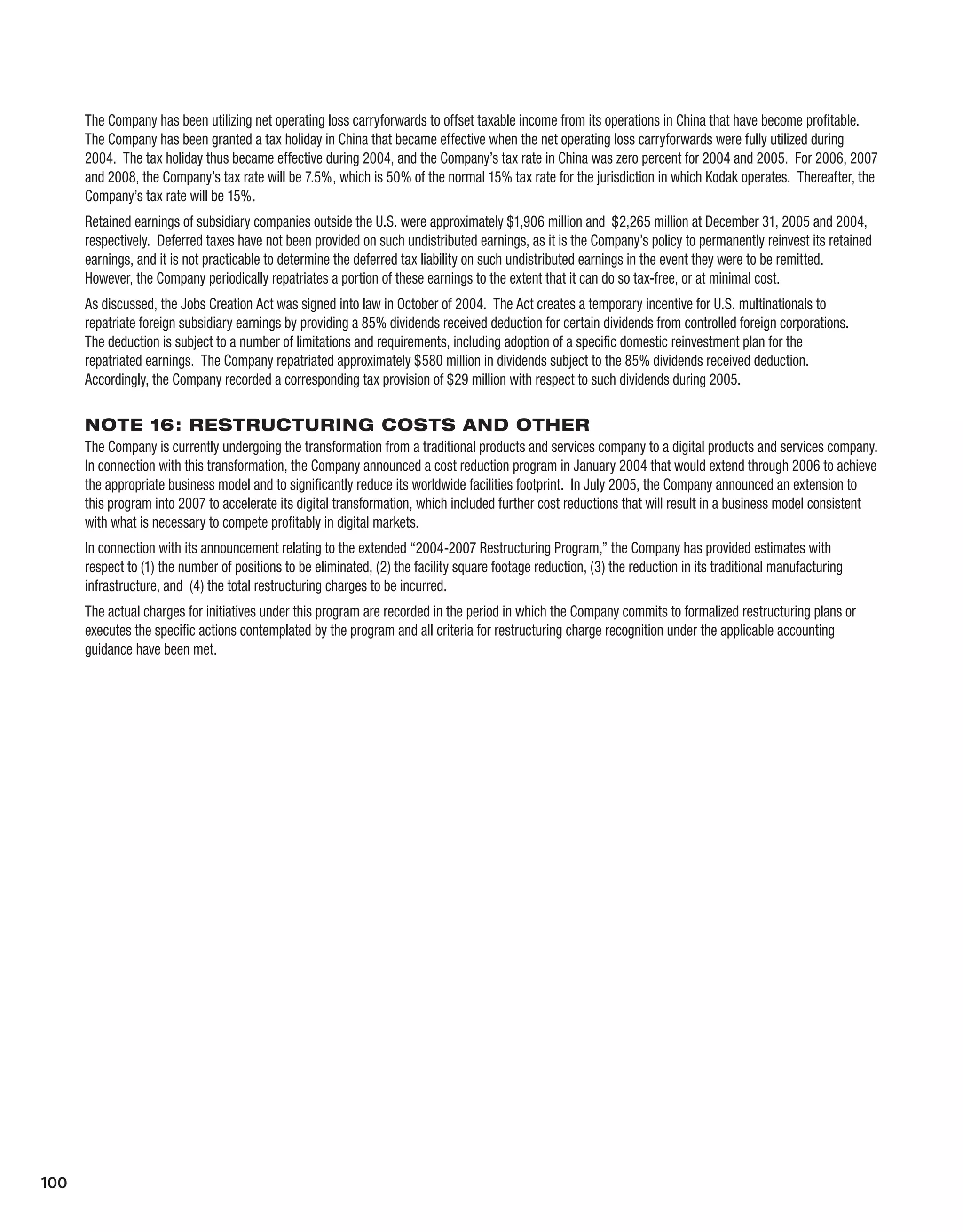 Kodak annualReport05