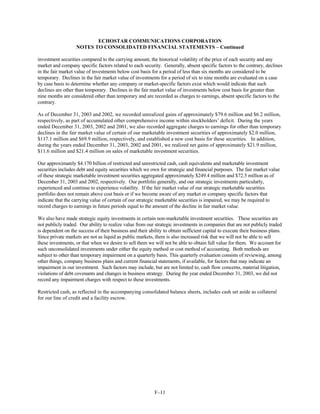 dish network annual reports 2003