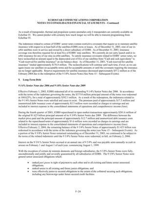 dish network annual reports 2003