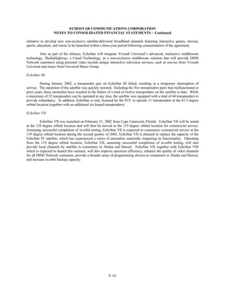 dish network annual reports 2001