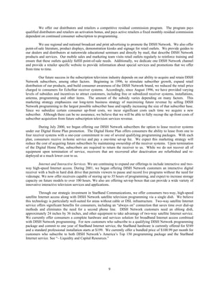 dish network annual reports 2001