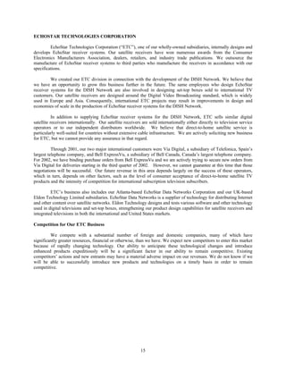 dish network annual reports 2001