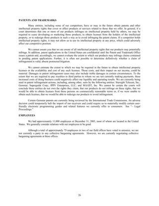 dish network annual reports 2001