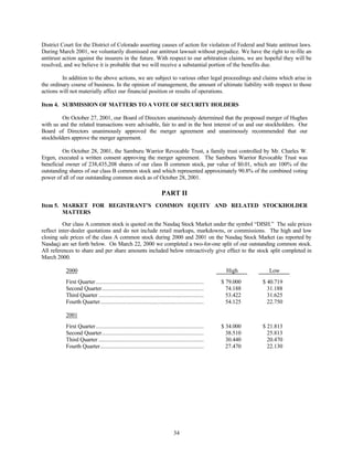 dish network annual reports 2001