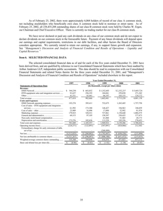 dish network annual reports 2001