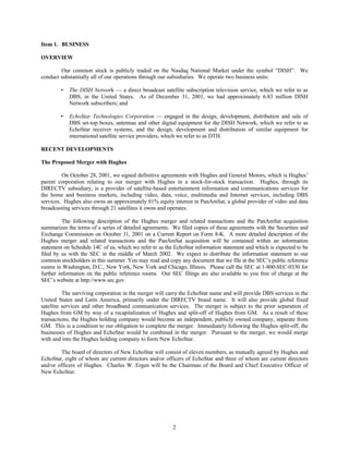 dish network annual reports 2001