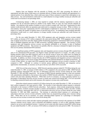 dish network annual reports 2001