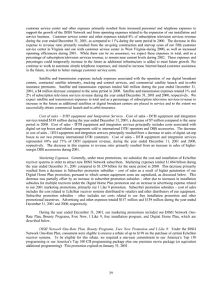 dish network annual reports 2001