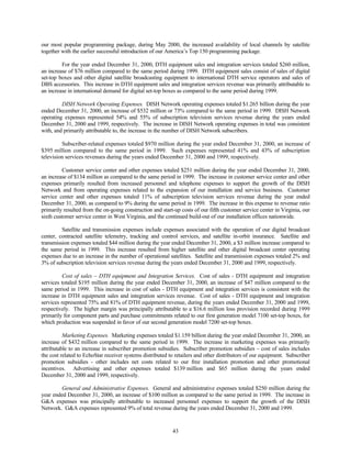 dish network annual reports 2001