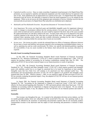 dish network annual reports 2001