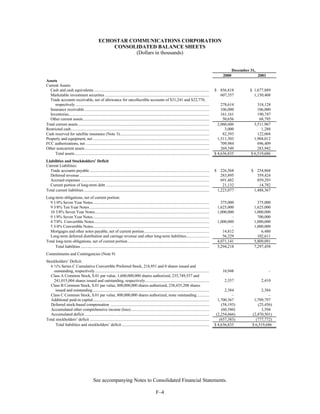 dish network annual reports 2001