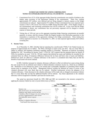 dish network annual reports 2001