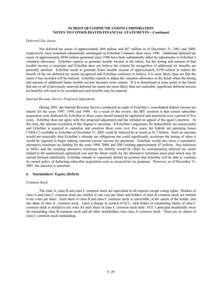 dish network annual reports 2001