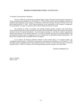 dish network annual reports 2000